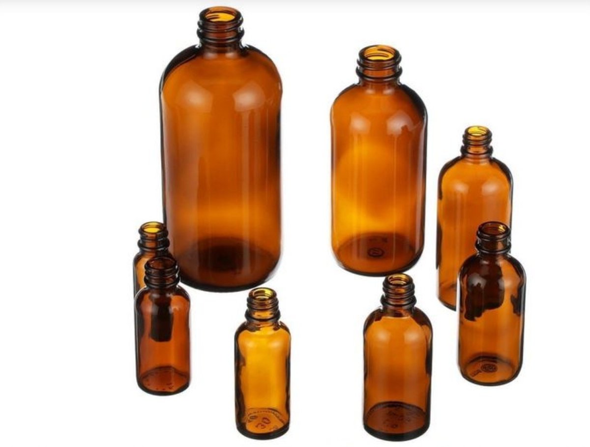 Glassflaske brun (uten kapsel) 100 ml - Aromateket