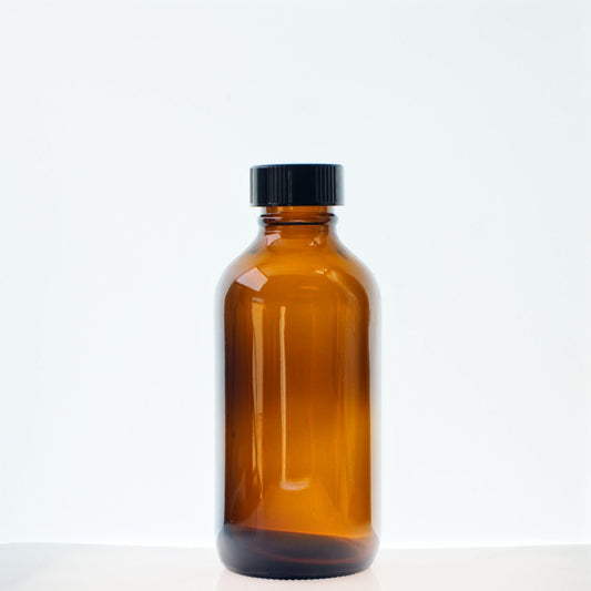 Glassflaske «Boston Round» med pipette eller kapsel - Aromateket