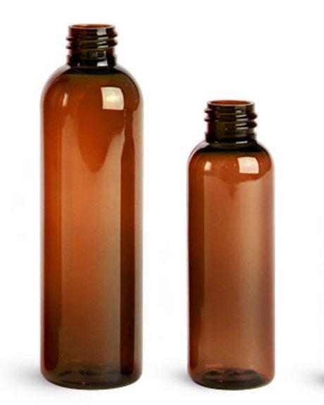 Plastflasker (PET) «Cosmo Round» brune (uten 24/410 kapsler) 125 - 250 ml - Aromateket